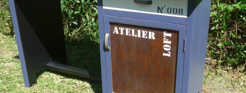Bureau d'écolier relooké style industriel, les Ateliers d'Anis, Réunion
